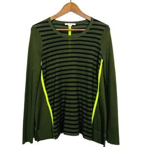 Duffy Anthropologie Long Sleeve Top Pullover Active Stripe Scoop Neck - S